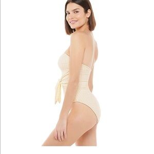 WeWoreWhat BandeauTie Front One Piece Swim…